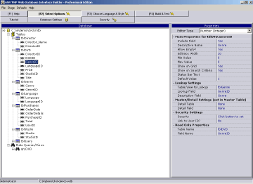 ASP/PHP Web Application Builder Screenshot